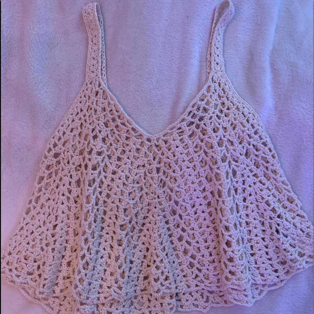 white / off white crotchet top.